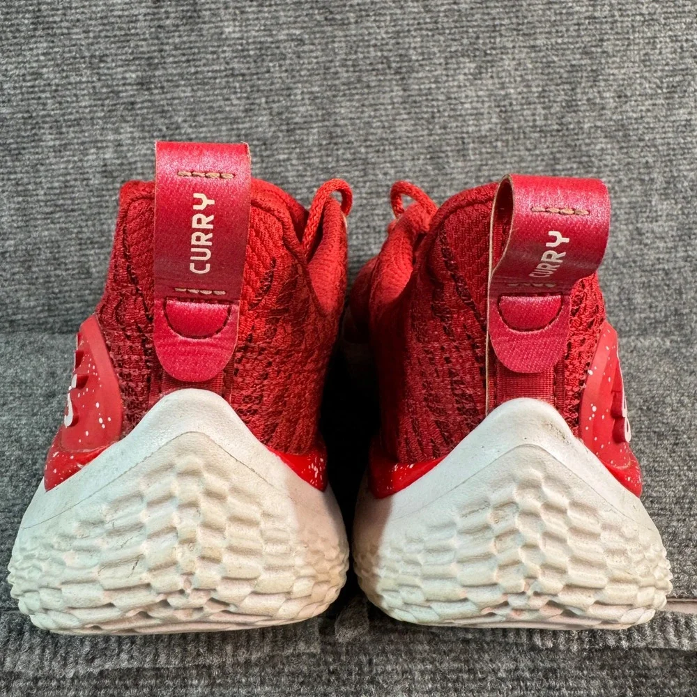 Under Armour Curry Flow 9 Red Basketball Shoes Sneakers 3024248-602 Mens 8.5